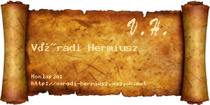 Váradi Hermiusz névjegykártya